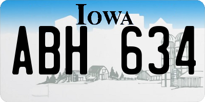 IA license plate ABH634
