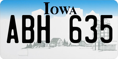 IA license plate ABH635