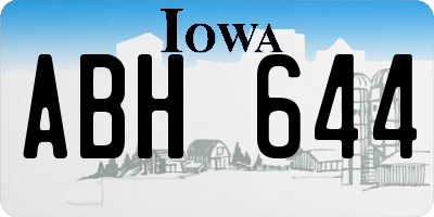 IA license plate ABH644