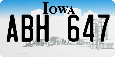 IA license plate ABH647