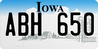 IA license plate ABH650
