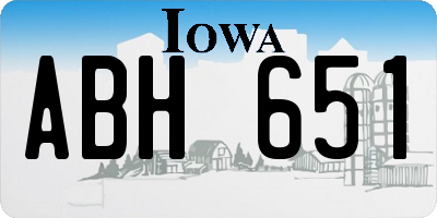 IA license plate ABH651