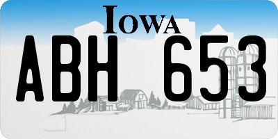 IA license plate ABH653