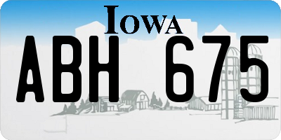 IA license plate ABH675