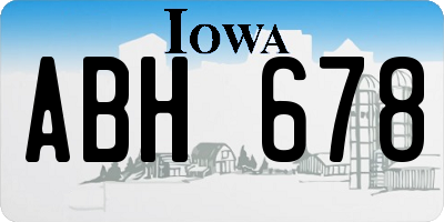 IA license plate ABH678