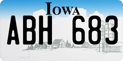 IA license plate ABH683