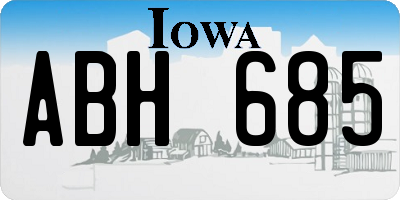IA license plate ABH685