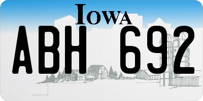 IA license plate ABH692