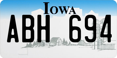 IA license plate ABH694