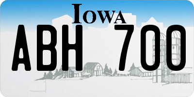 IA license plate ABH700