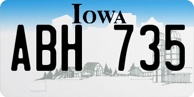 IA license plate ABH735