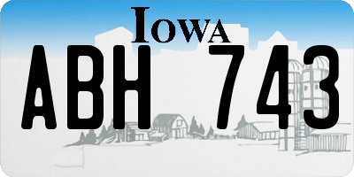 IA license plate ABH743