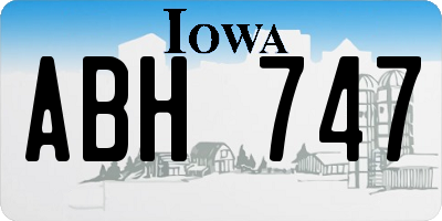 IA license plate ABH747