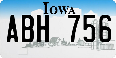 IA license plate ABH756