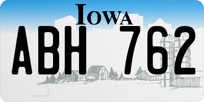IA license plate ABH762
