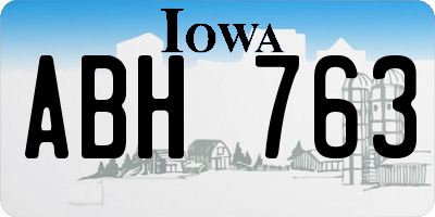 IA license plate ABH763