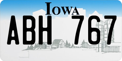 IA license plate ABH767