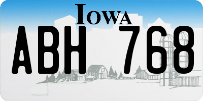 IA license plate ABH768