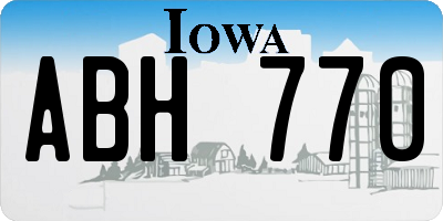 IA license plate ABH770