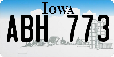 IA license plate ABH773