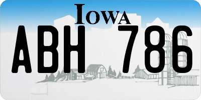 IA license plate ABH786