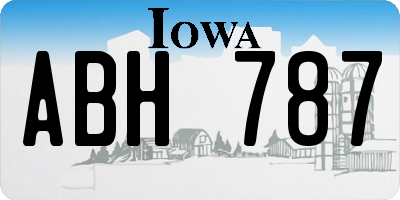 IA license plate ABH787