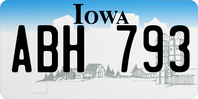 IA license plate ABH793