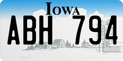 IA license plate ABH794