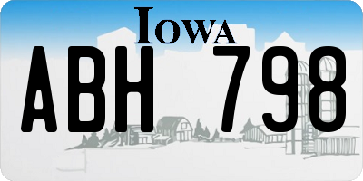IA license plate ABH798