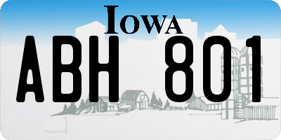 IA license plate ABH801
