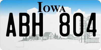 IA license plate ABH804