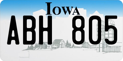 IA license plate ABH805