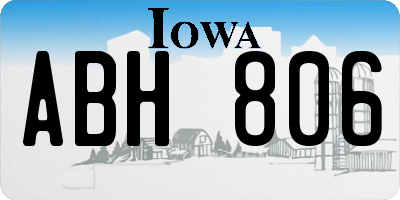 IA license plate ABH806