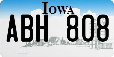 IA license plate ABH808