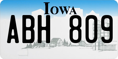 IA license plate ABH809