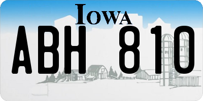 IA license plate ABH810