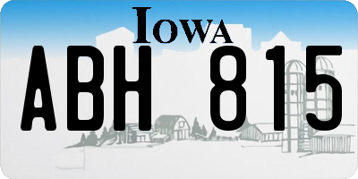 IA license plate ABH815