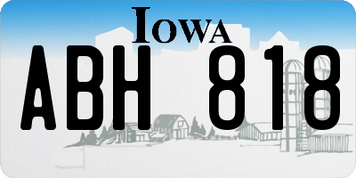 IA license plate ABH818