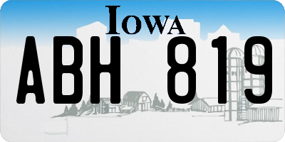 IA license plate ABH819