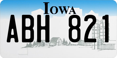 IA license plate ABH821