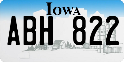 IA license plate ABH822