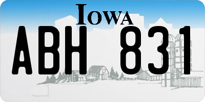 IA license plate ABH831