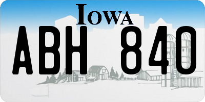 IA license plate ABH840