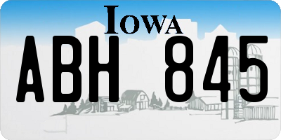 IA license plate ABH845