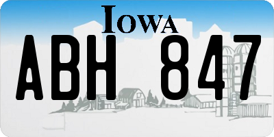 IA license plate ABH847