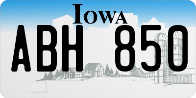 IA license plate ABH850