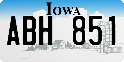 IA license plate ABH851