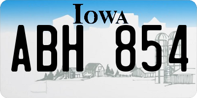 IA license plate ABH854