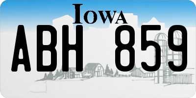 IA license plate ABH859