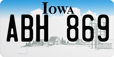 IA license plate ABH869
